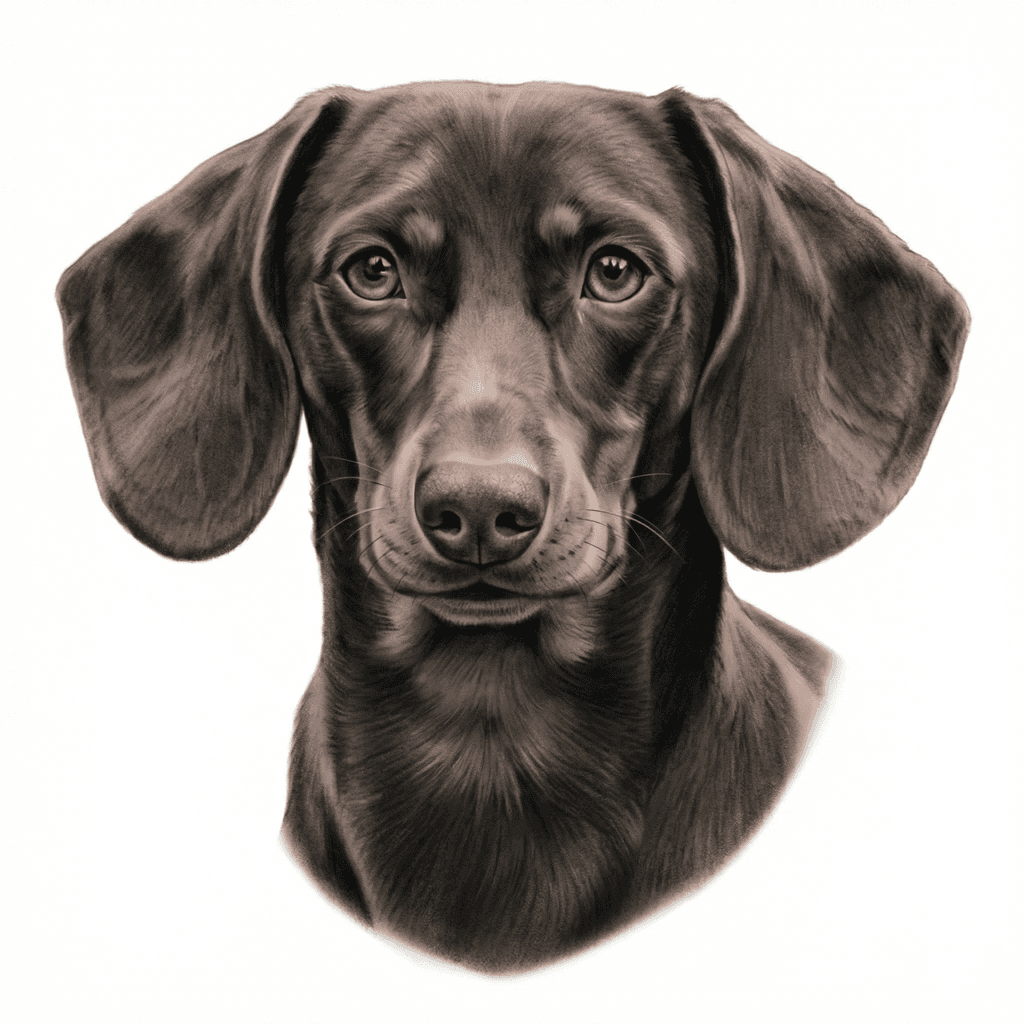 Dachshund realistic tattoo stencil by InkMyPet