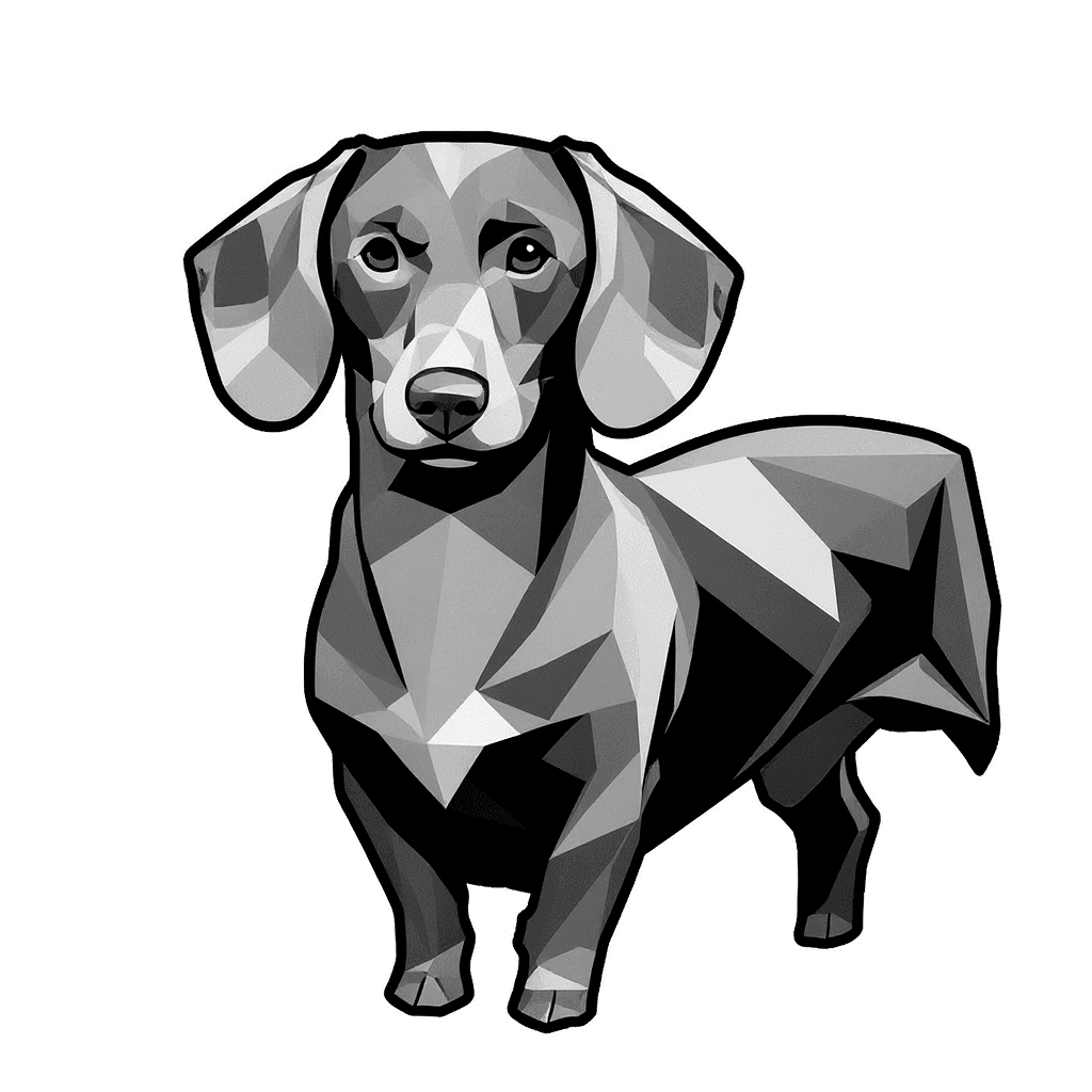 Dachshund Geometric tattoo stencil by InkMyPet
