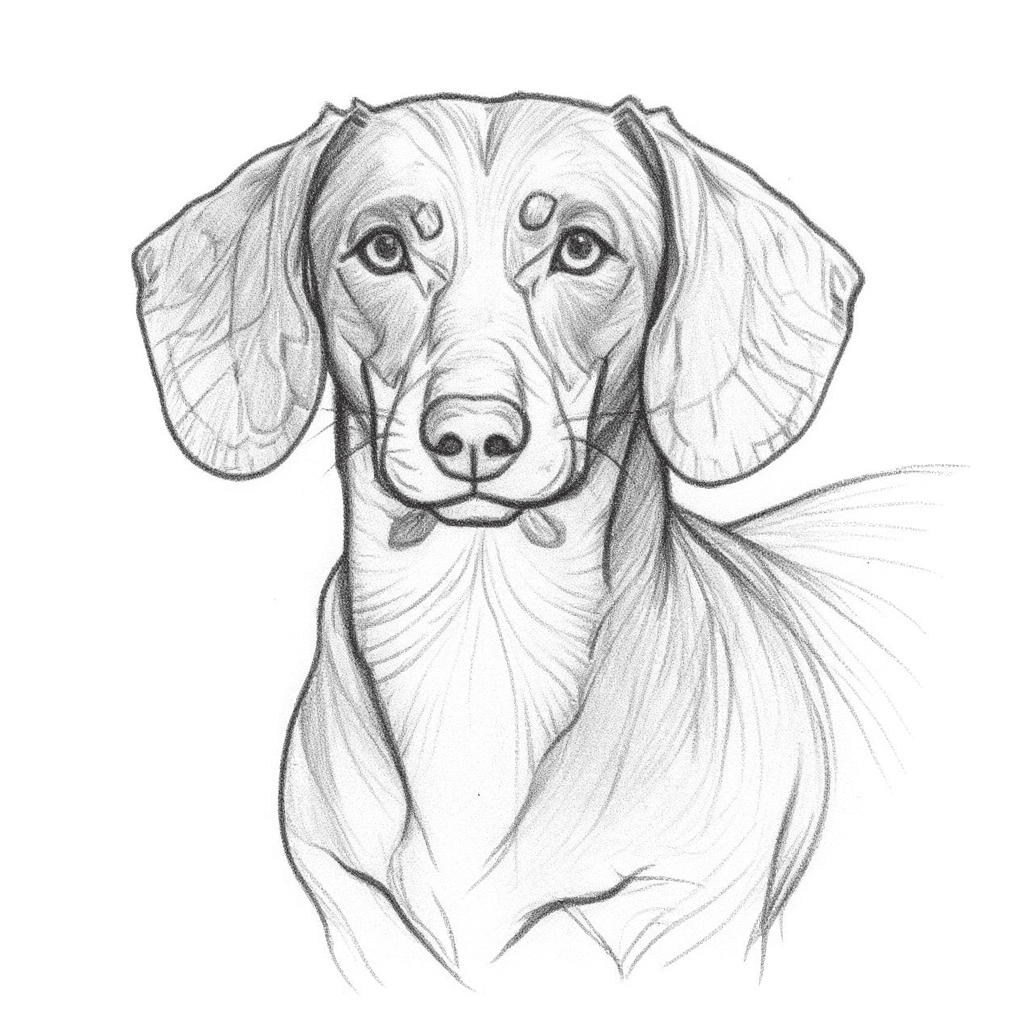 Dachshund Hand-Drawn tattoo stencil by InkMyPet