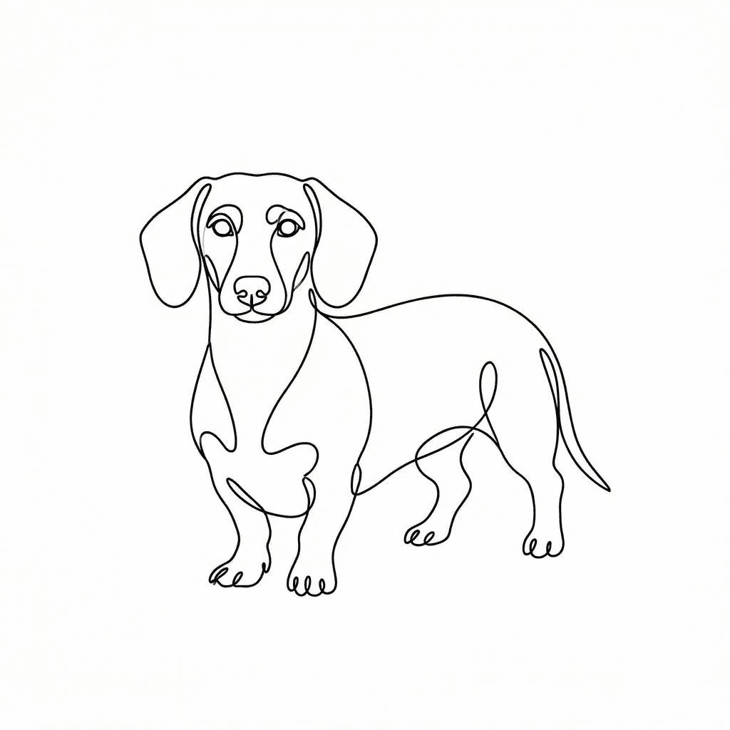 Dachshund Minimalist tattoo stencil by InkMyPet