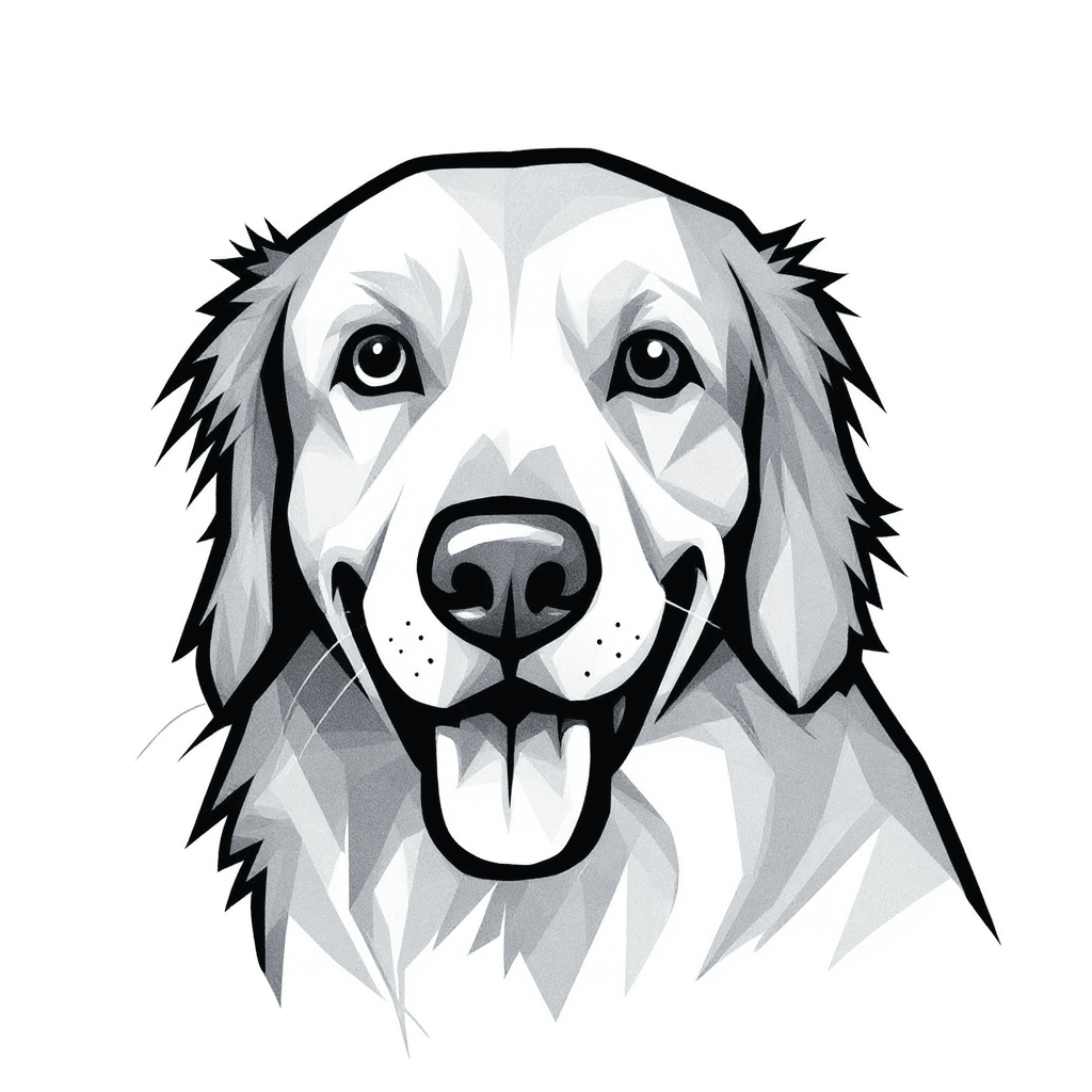 Golden Retriever Geometric tattoo stencil by InkMyPet