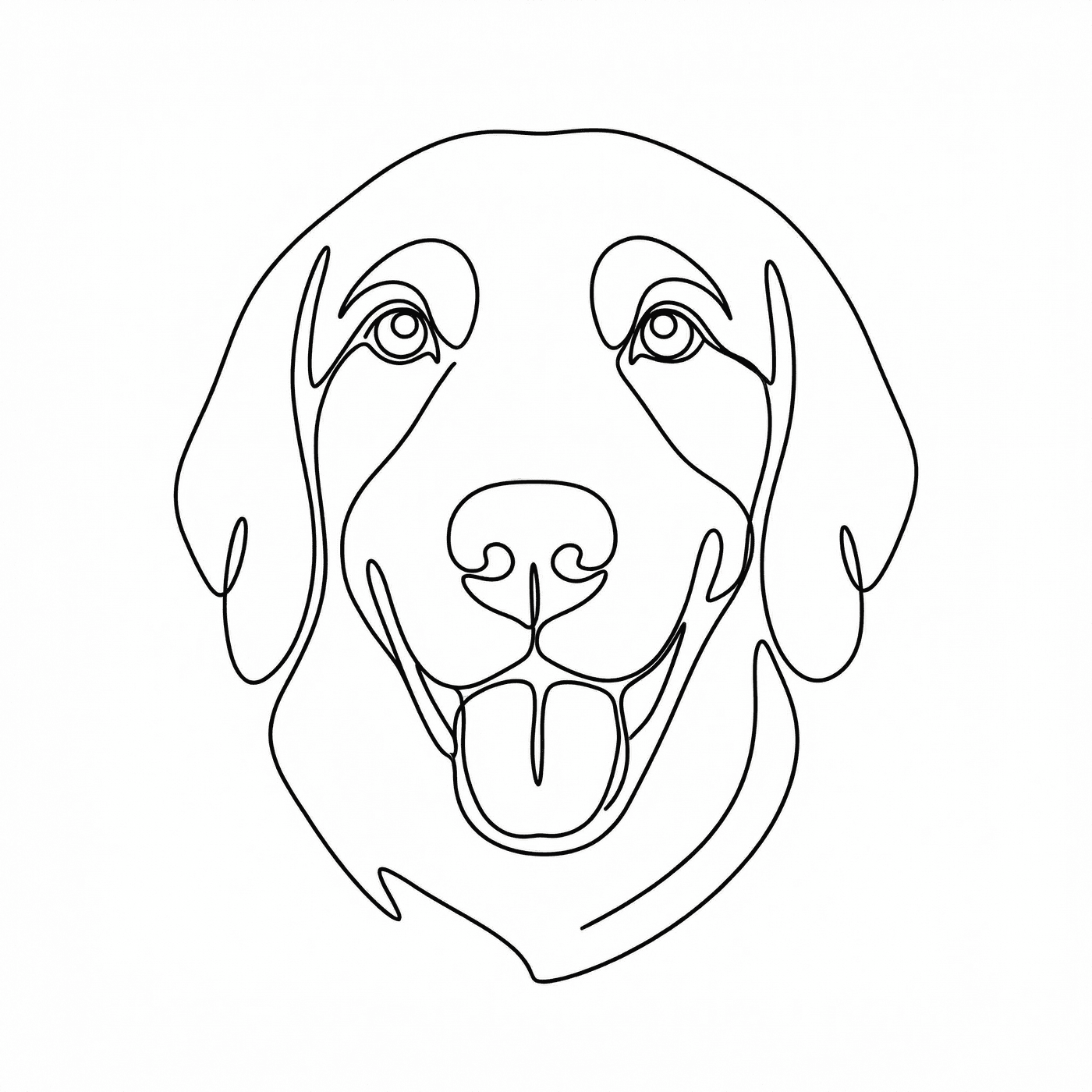 Golden Retriever Minimalist tattoo stencil by InkMyPet