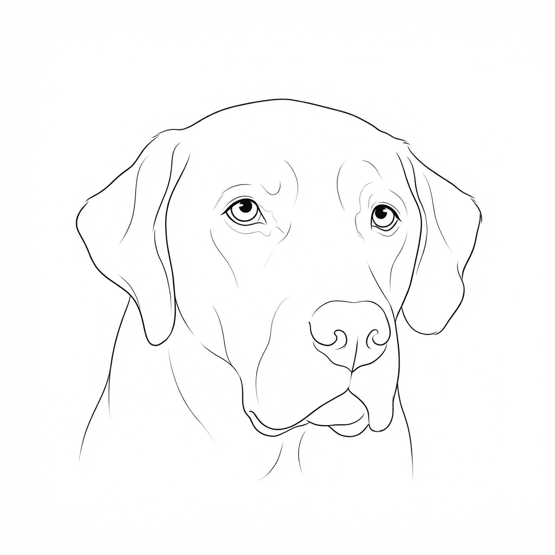 Labrador Retriever fine line tattoo stencil preview