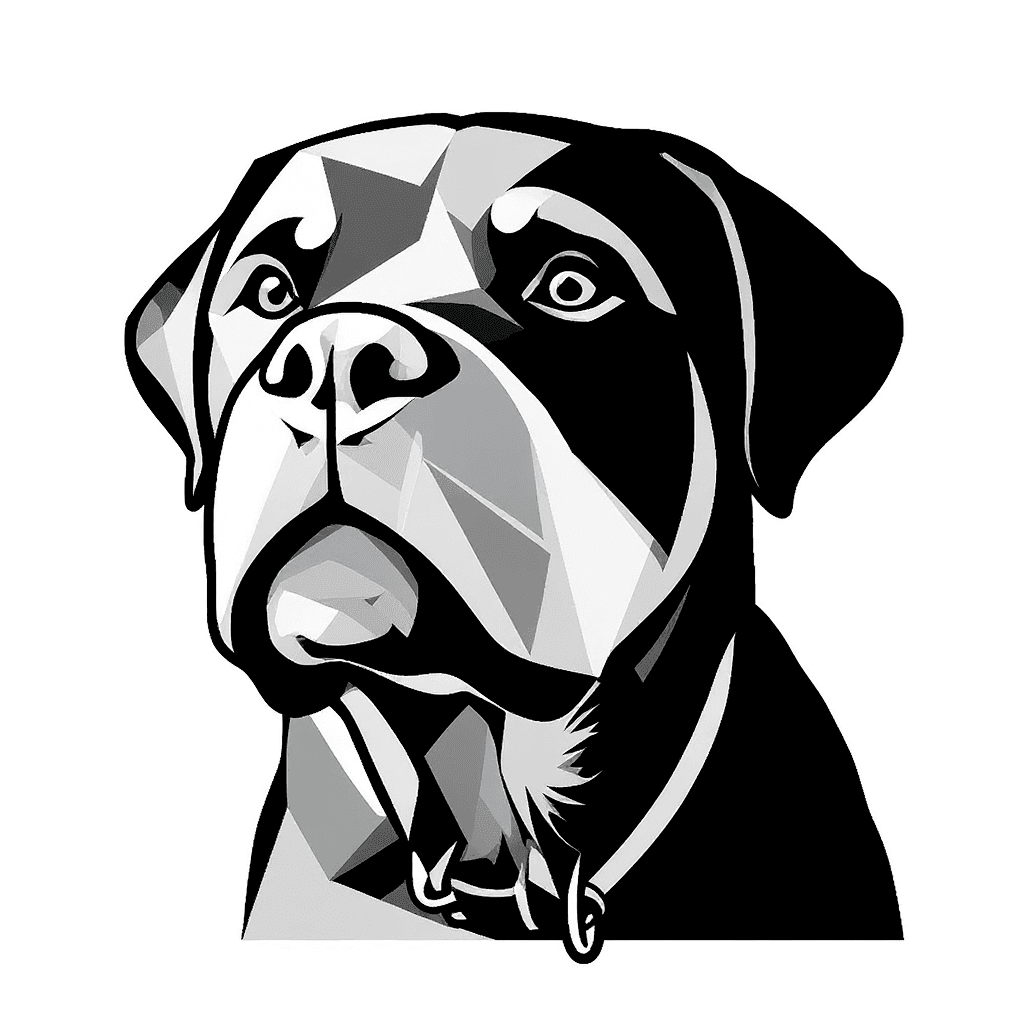 Rottweiler Geometric tattoo stencil by InkMyPet