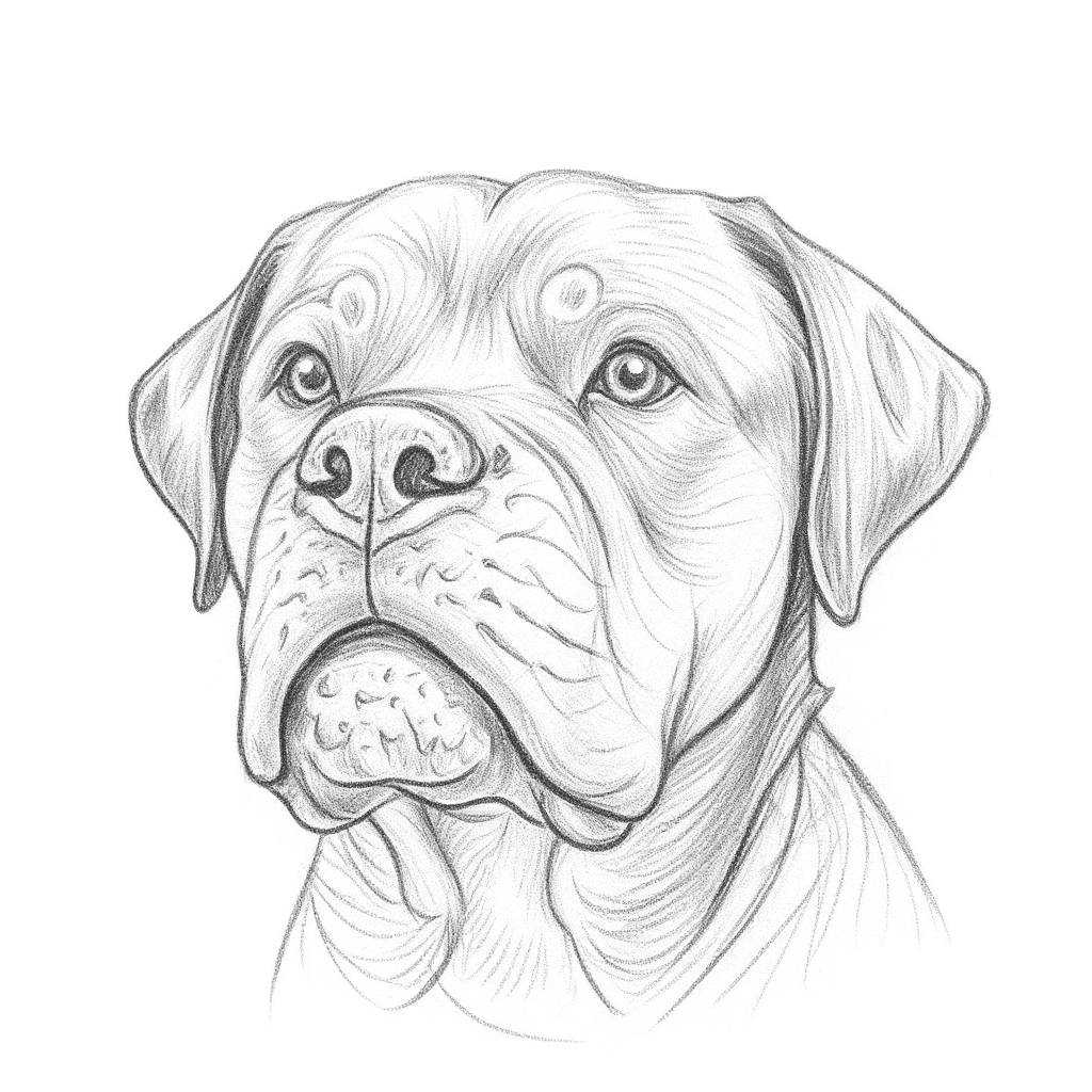 Rottweiler Hand-Drawn tattoo stencil by InkMyPet