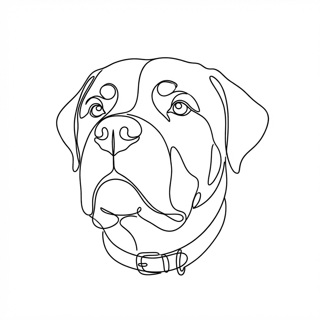 Rottweiler Minimalist tattoo stencil by InkMyPet
