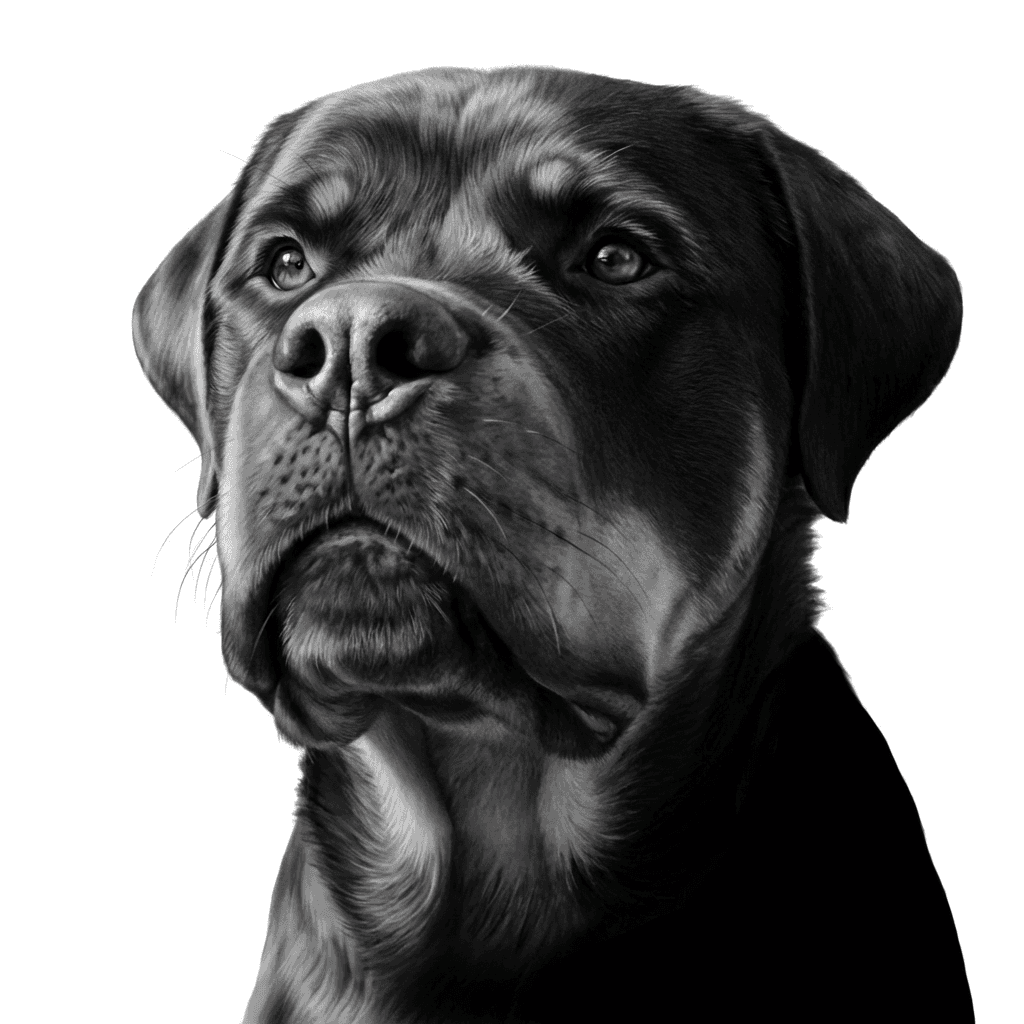 Rottweiler realistic tattoo stencil by InkMyPet