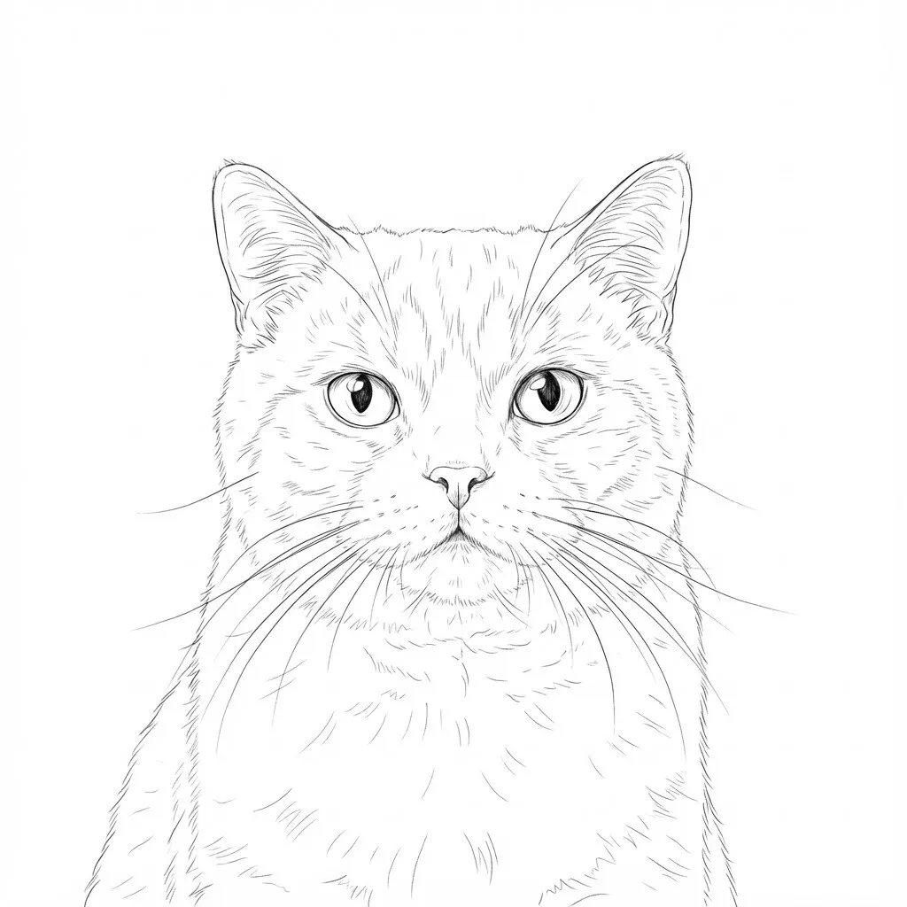 Fine Line Pet Tattoo Stencil Design Generated by AI