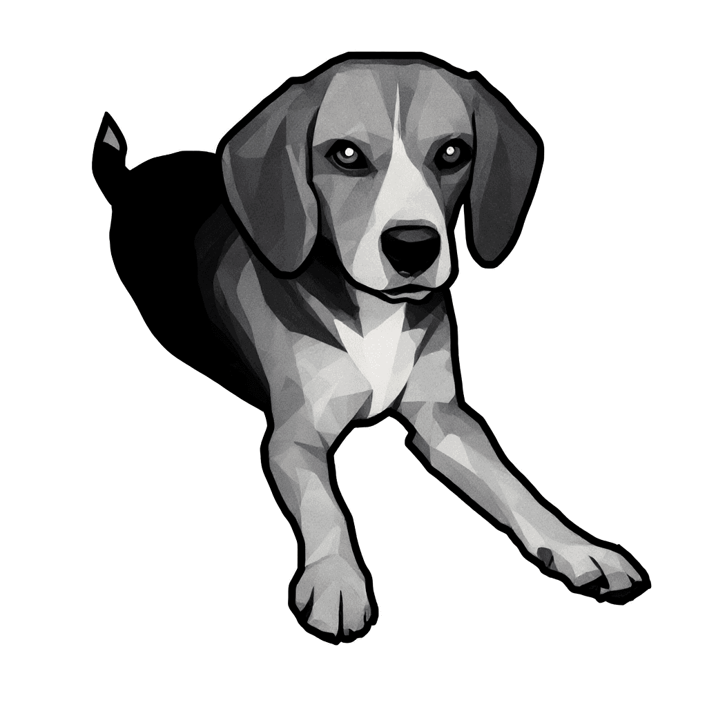 Beagle Geometric tattoo stencil by InkMyPet