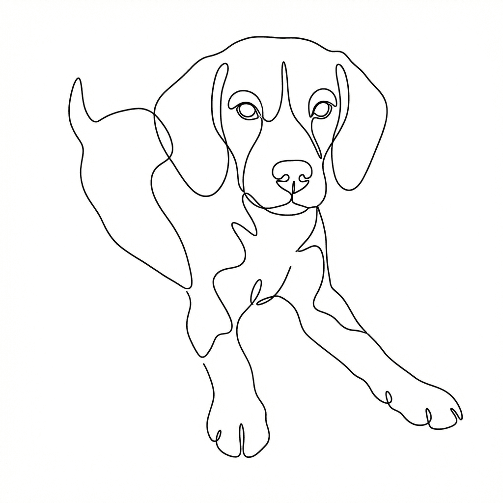 Beagle Minimalist tattoo stencil by InkMyPet