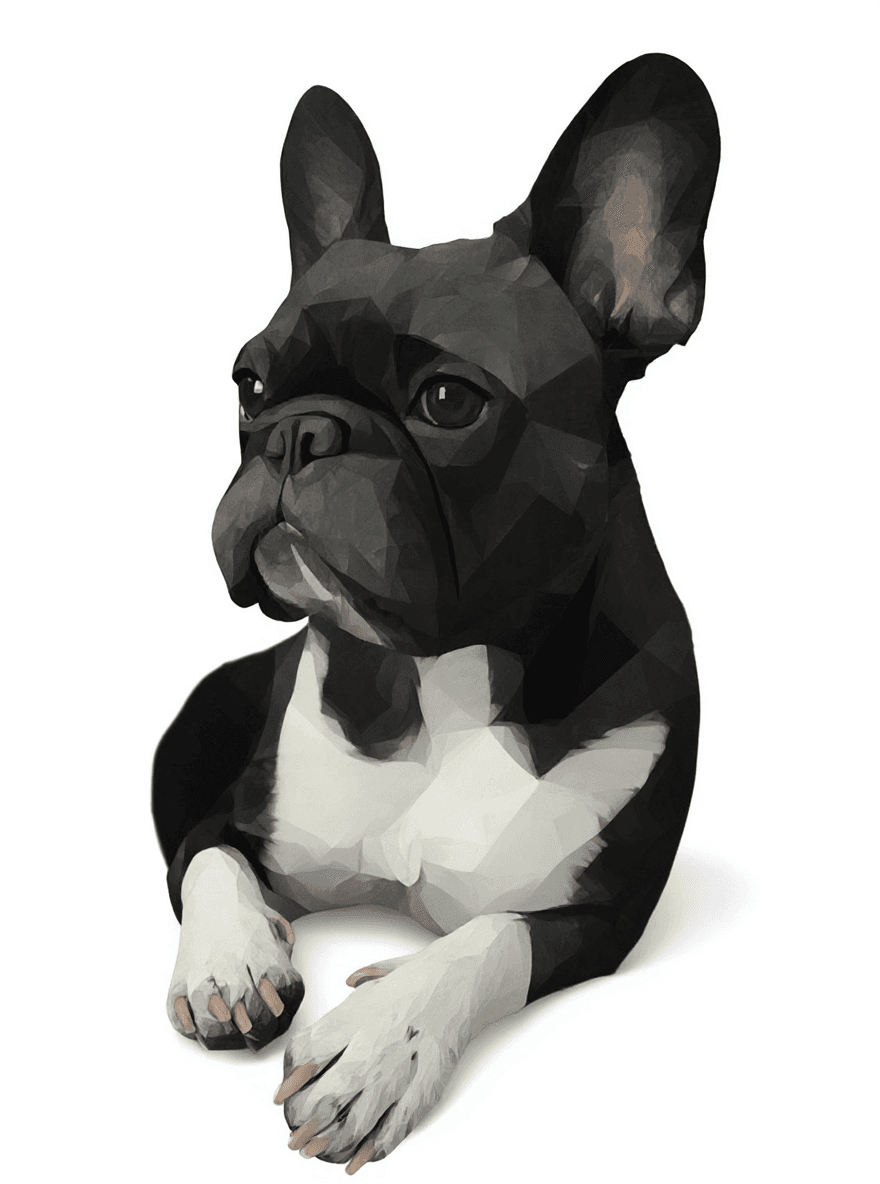 French Bulldog Geometric tattoo stencil by InkMyPet