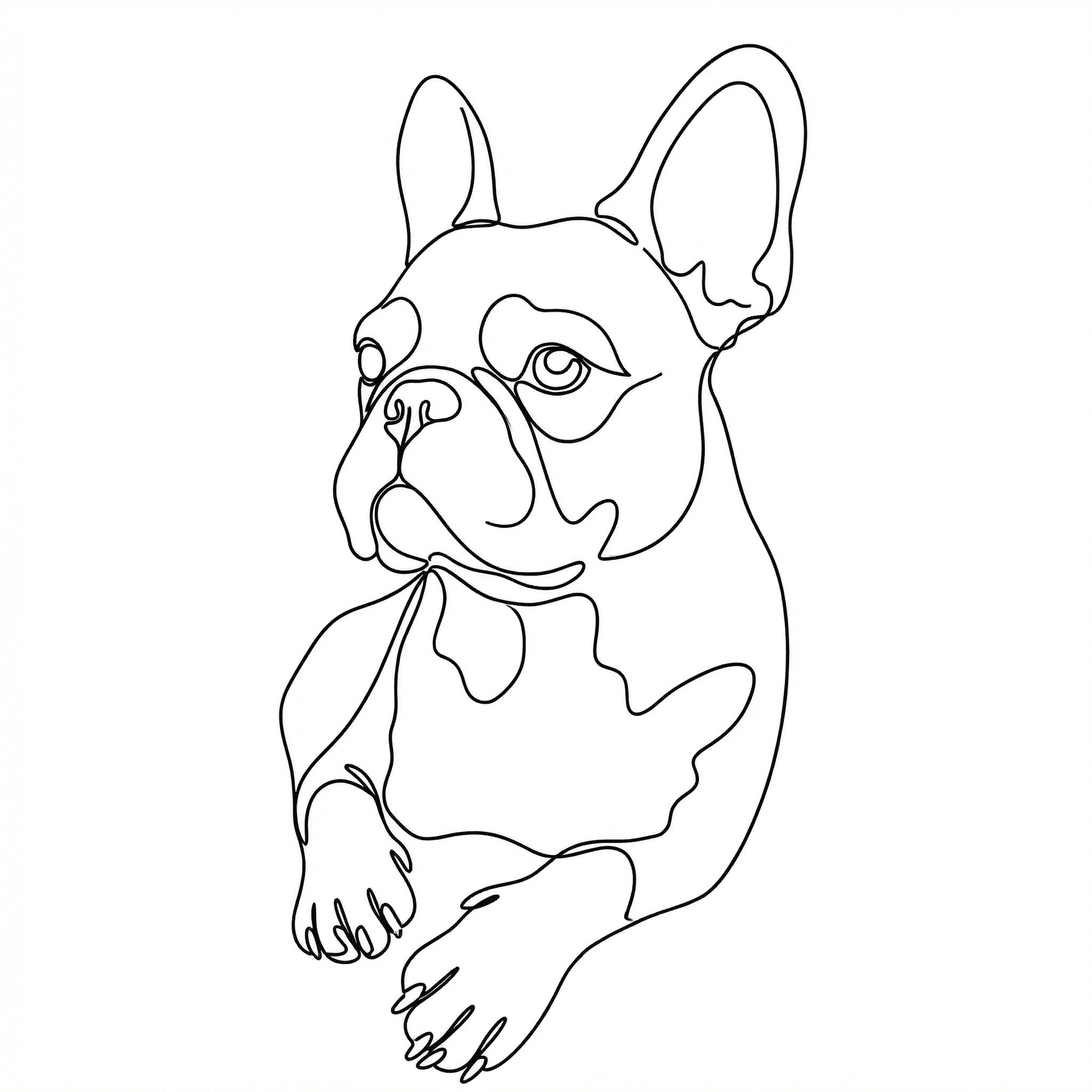 French Bulldog Minimalist tattoo stencil by InkMyPet