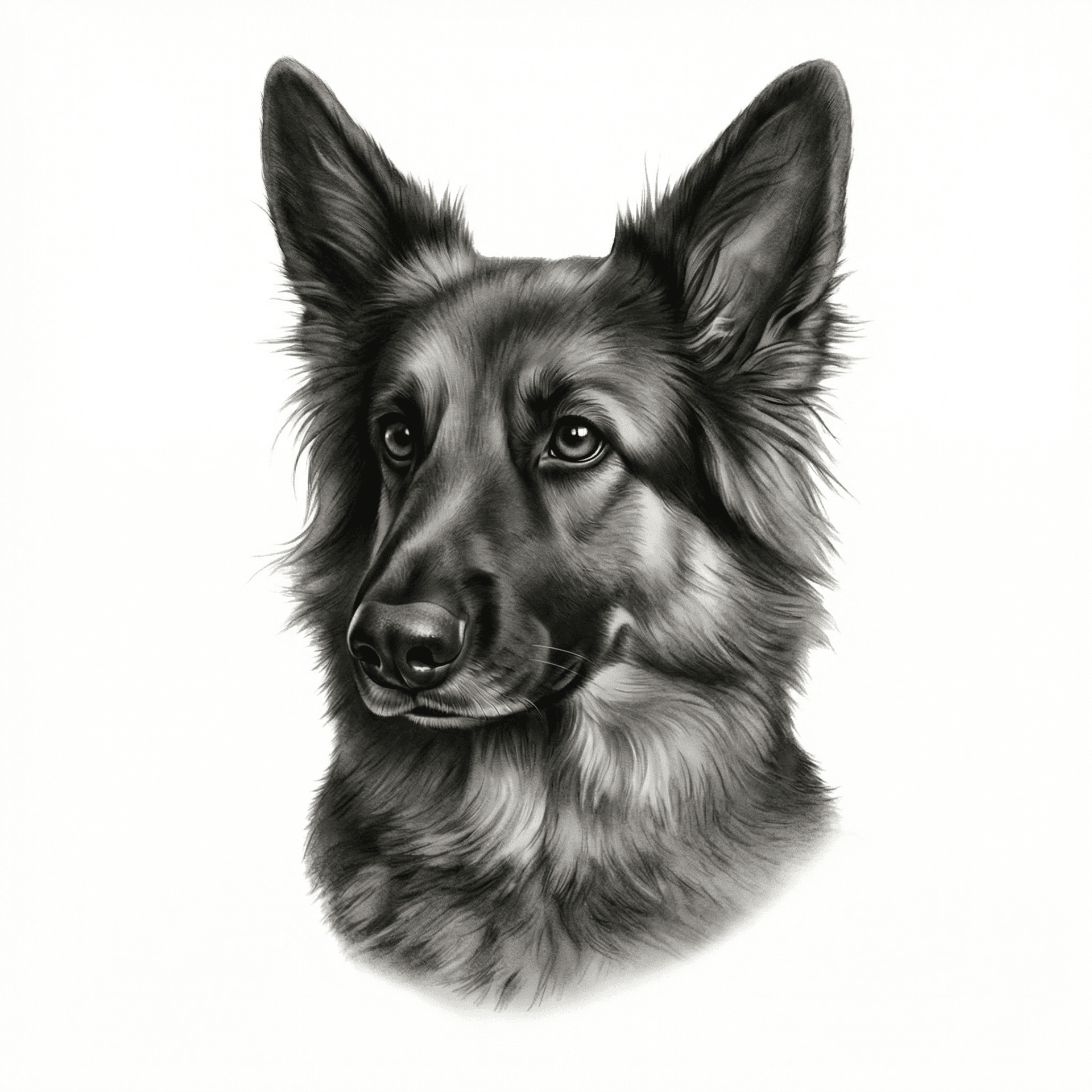 German Shepherd realistic stencil preview