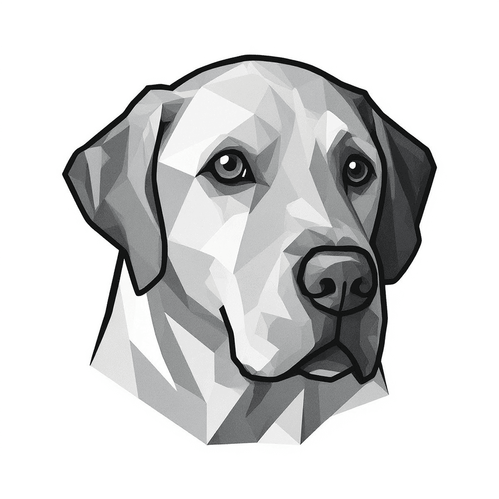 Labrador Retriever Geometric tattoo stencil by InkMyPet