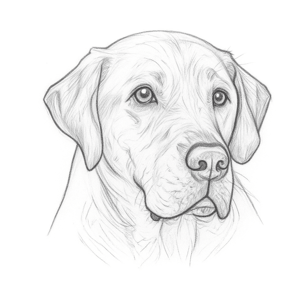 Labrador Retriever Hand-Drawn tattoo stencil by InkMyPet