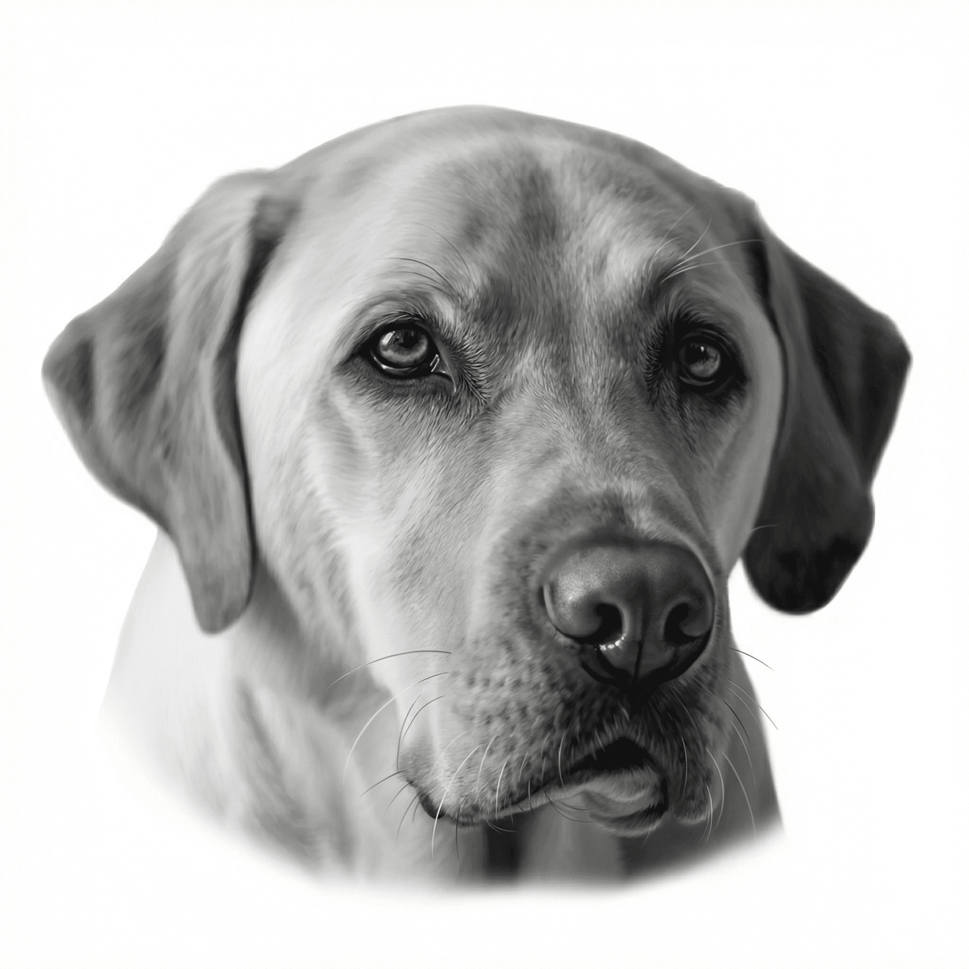 Labrador Retriever realistic black and grey tattoo stencil by InkMyPet