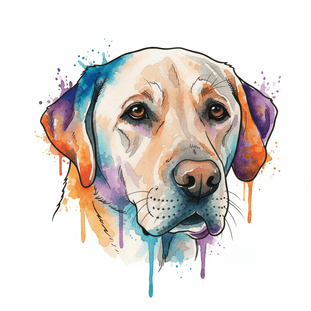 Labrador Retriever Watercolor tattoo stencil by InkMyPet